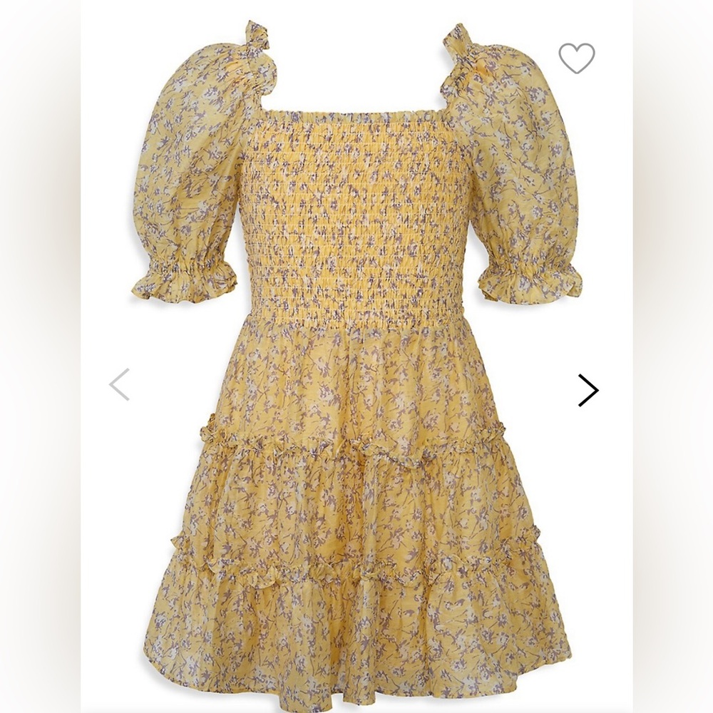 Floral Yellow Bardot Junior Dress
